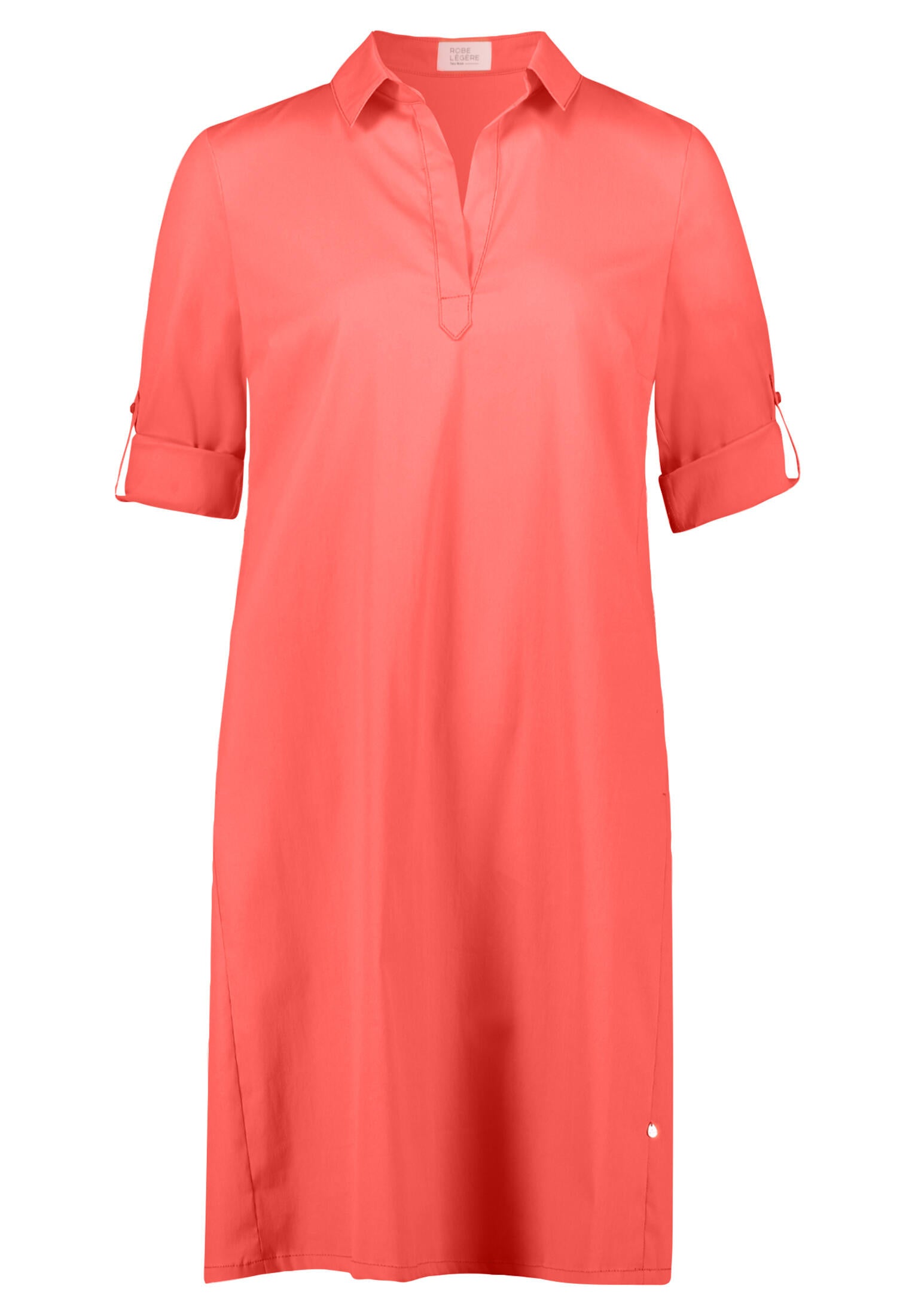 Hemdblusenkleid - 4021-Lobster Red - Rot