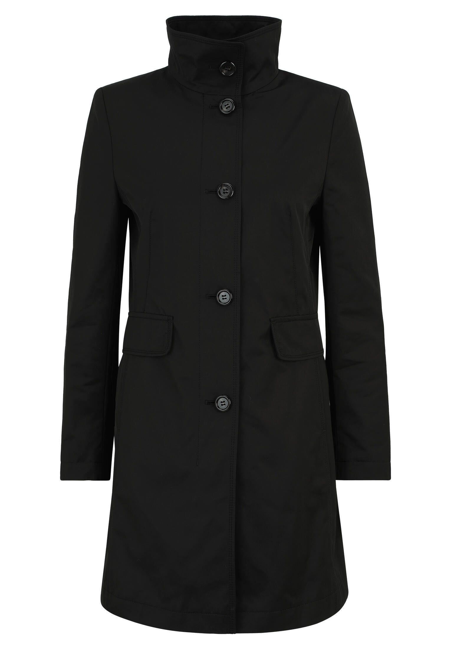 Stehkragen Damen Wollmantel Schwarz Stehkragen Übergangsmantel Mit