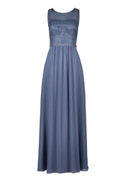 Abendkleid Maxi - 8454-Blue Stone - Blau