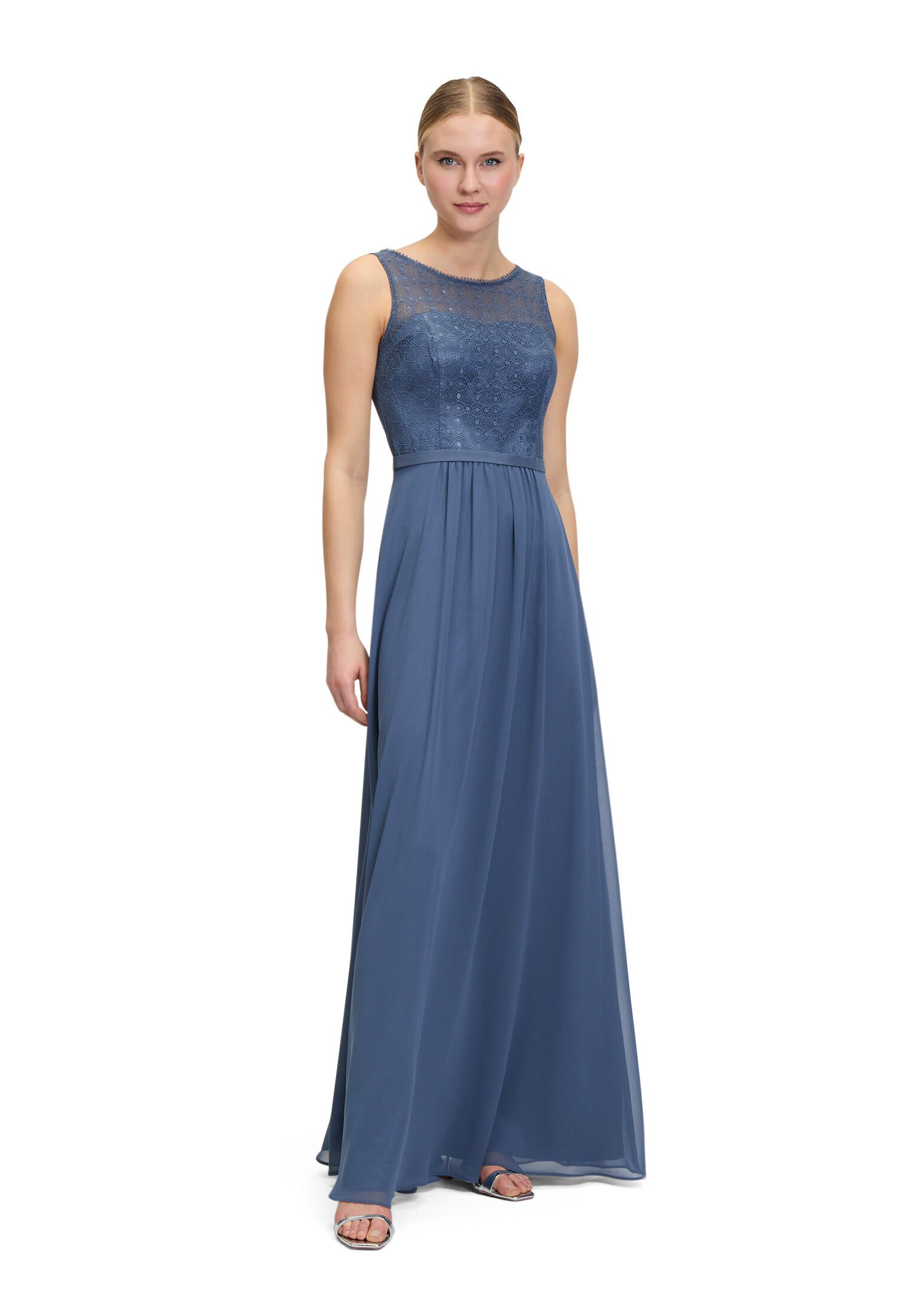 Abendkleid Maxi - 8454-Blue Stone - Blau