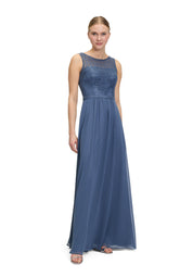 Abendkleid Maxi - 8454-Blue Stone - Blau