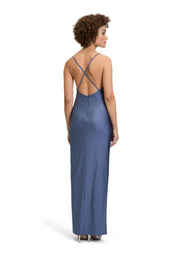 Abendkleid Maxi - 8454-Blue Stone - Blau