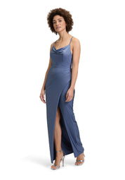 Abendkleid Maxi - 8454-Blue Stone - Blau