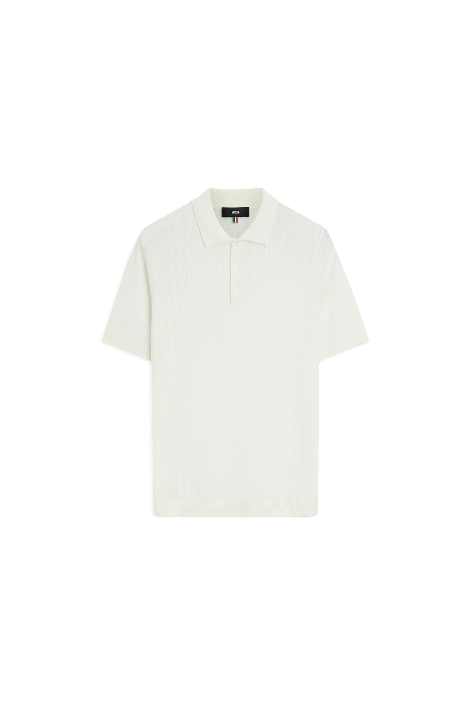 Strukturiertes Strickpoloshirt - 02-weiSS - Weiß