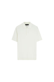 Strukturiertes Strickpoloshirt - 02-weiSS - Weiß