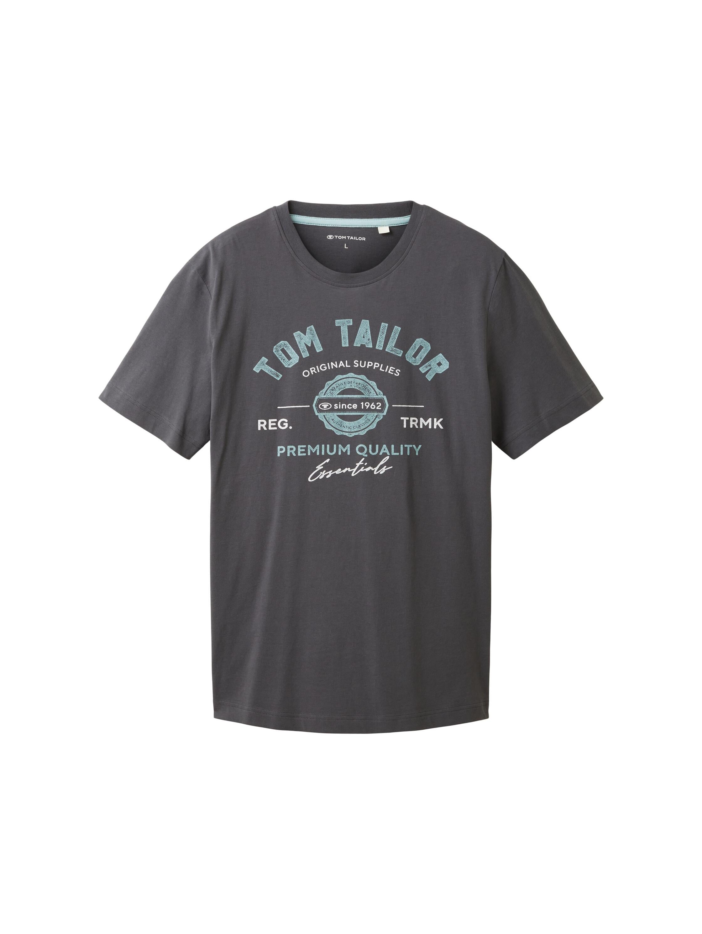 T-Shirt mit Logoprint - 10899-Tarmac Grey - Grau