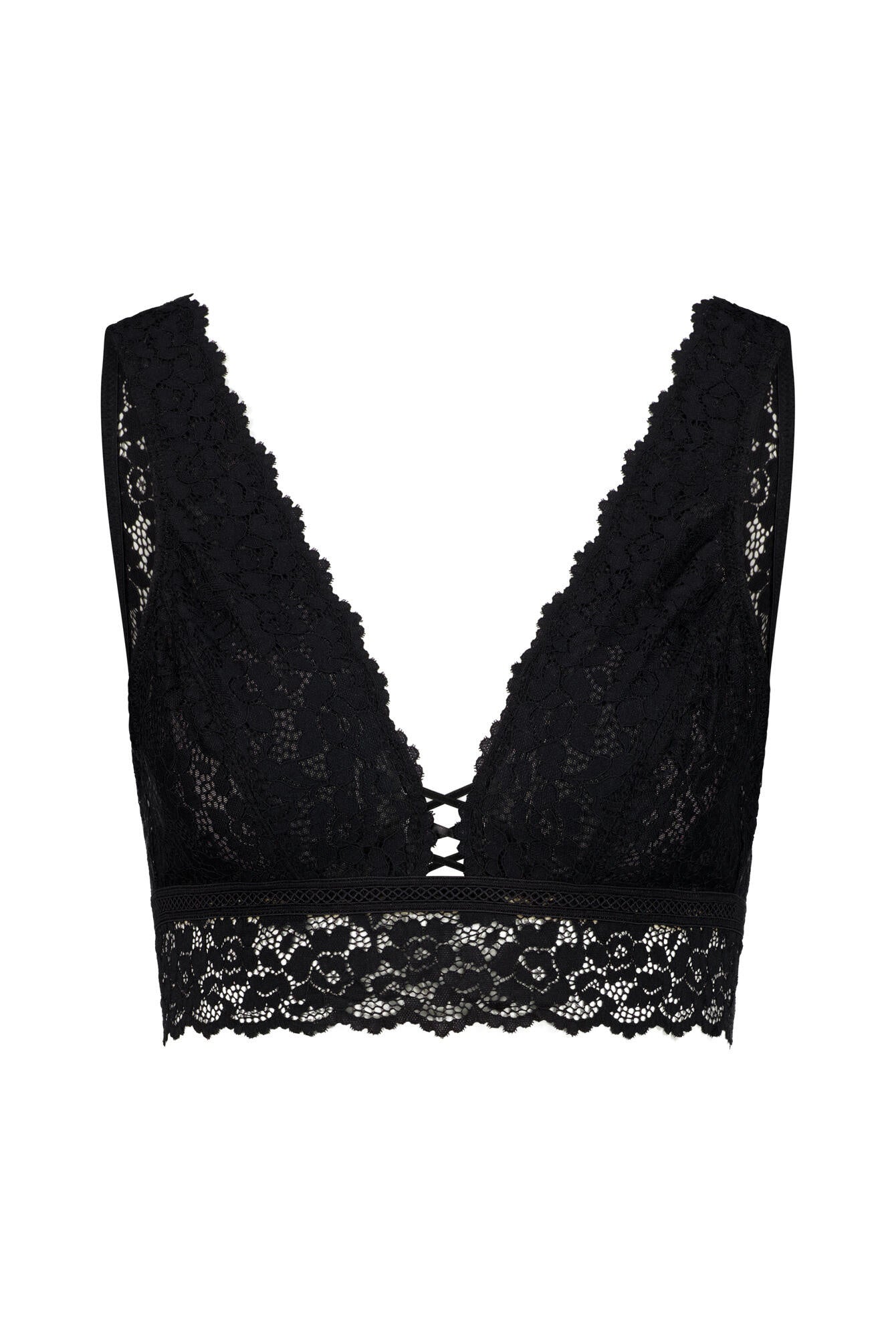 Bralette mit Spitze - 4215-black - Schwarz