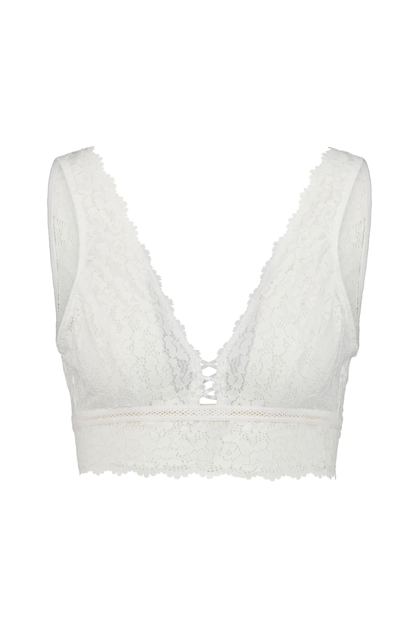 Bralette mit Spitze - 4224-white - Weiß