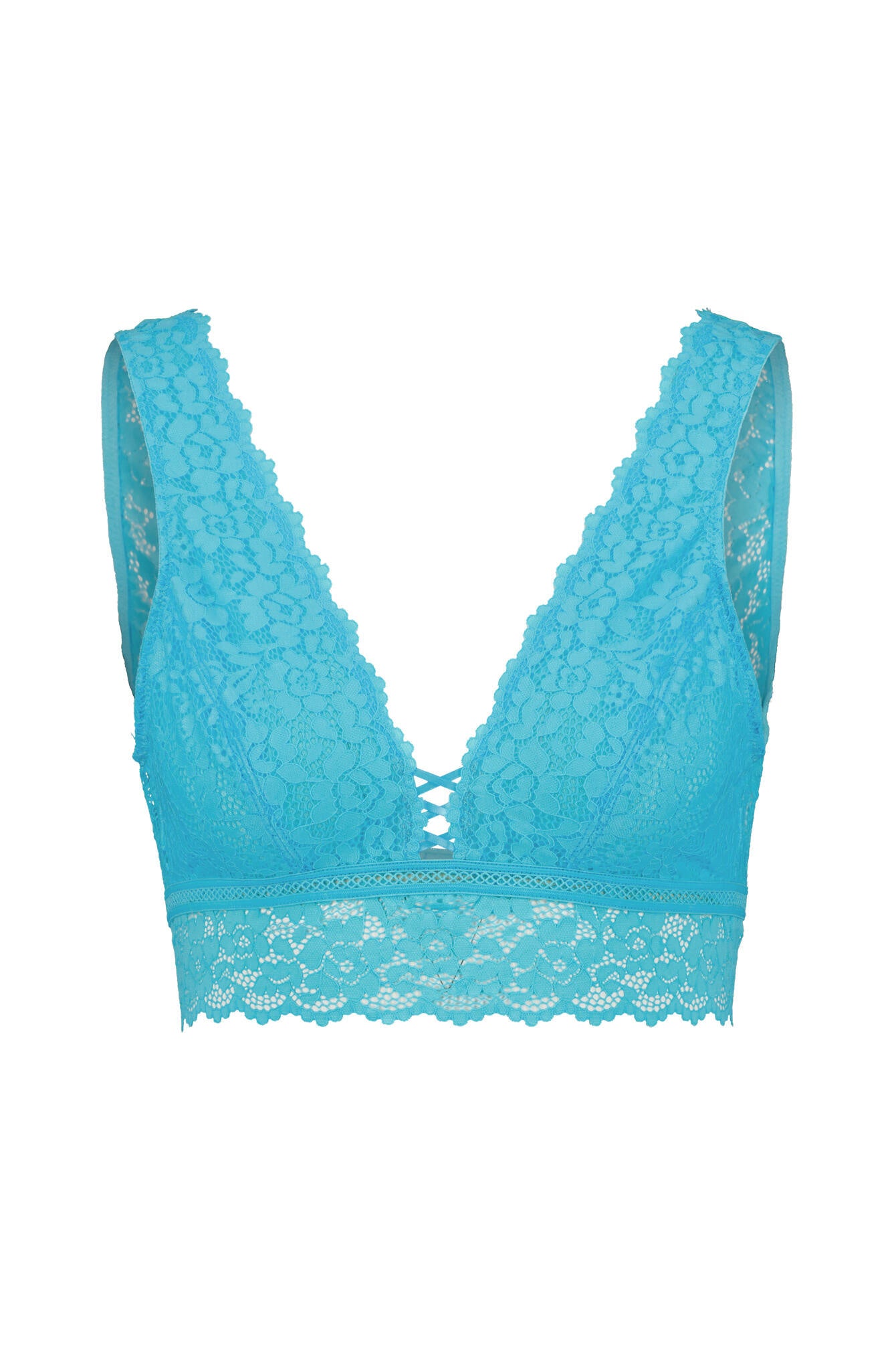 Bralette mit Spitze - 30-turquoise - Türkis