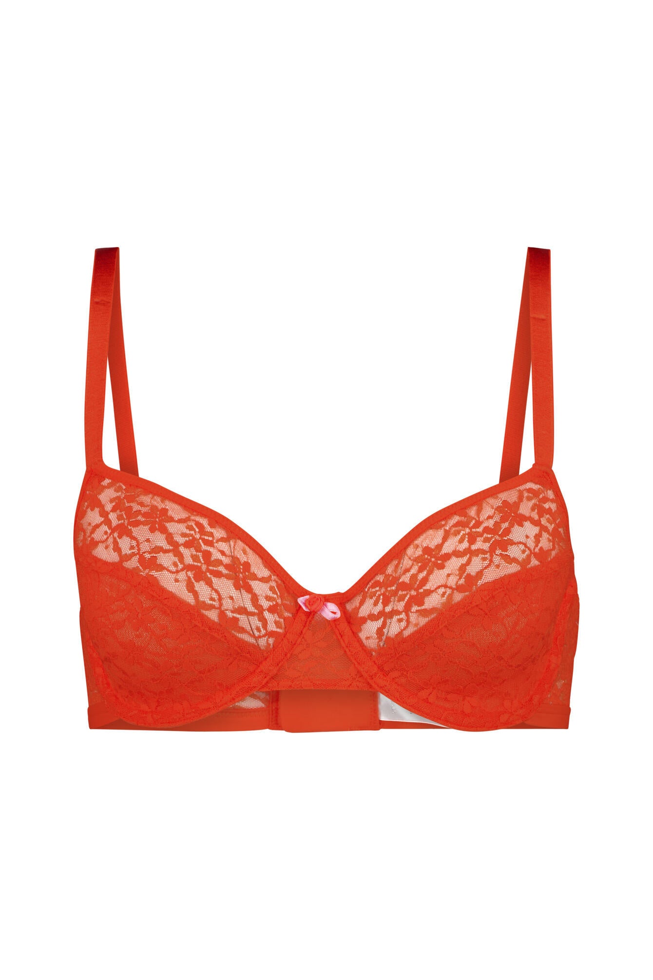 Bügel-BH mit Spitze - 25112-tangerine - Orange