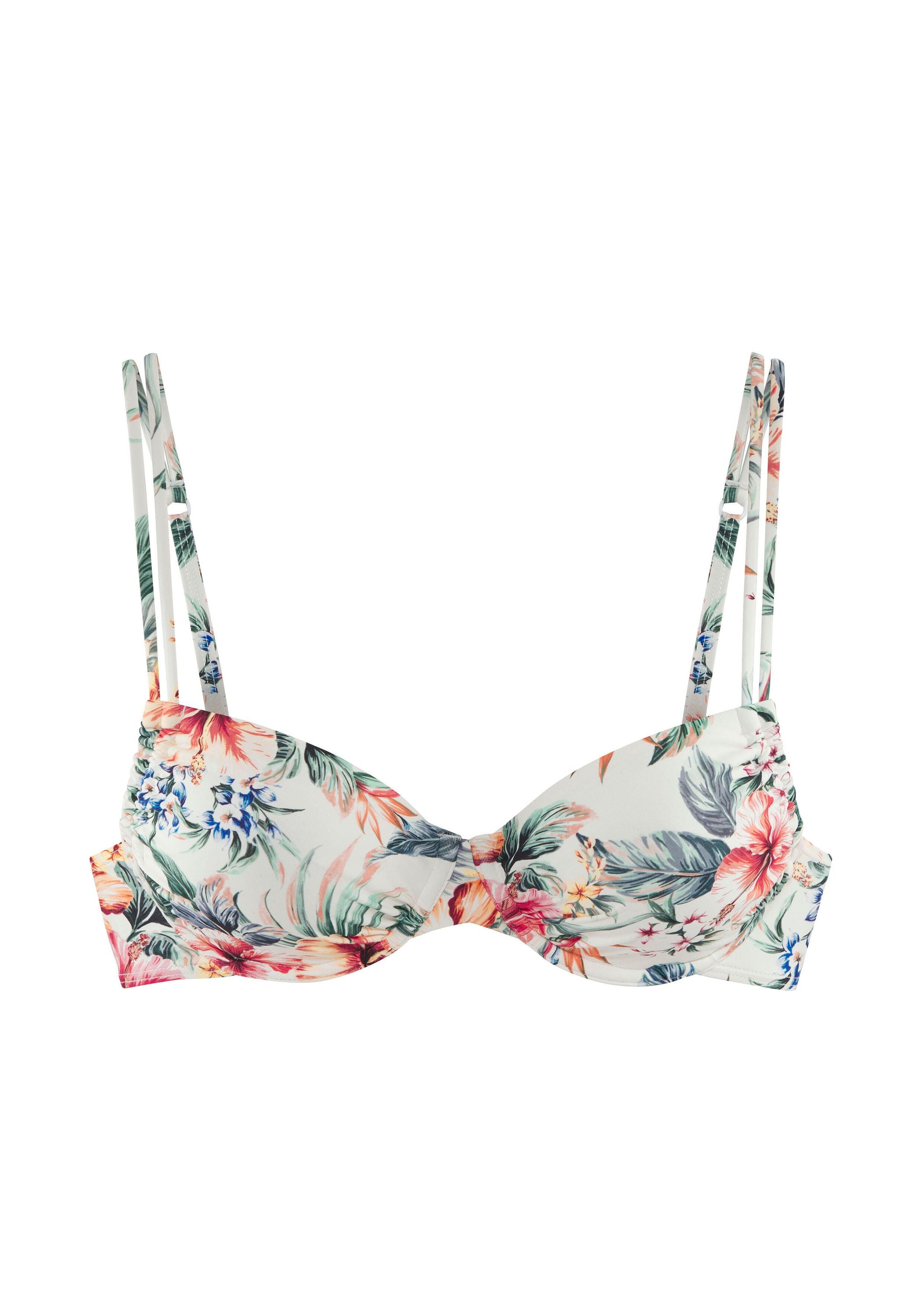 Bikini-Top floral - 9079-creme print - Creme