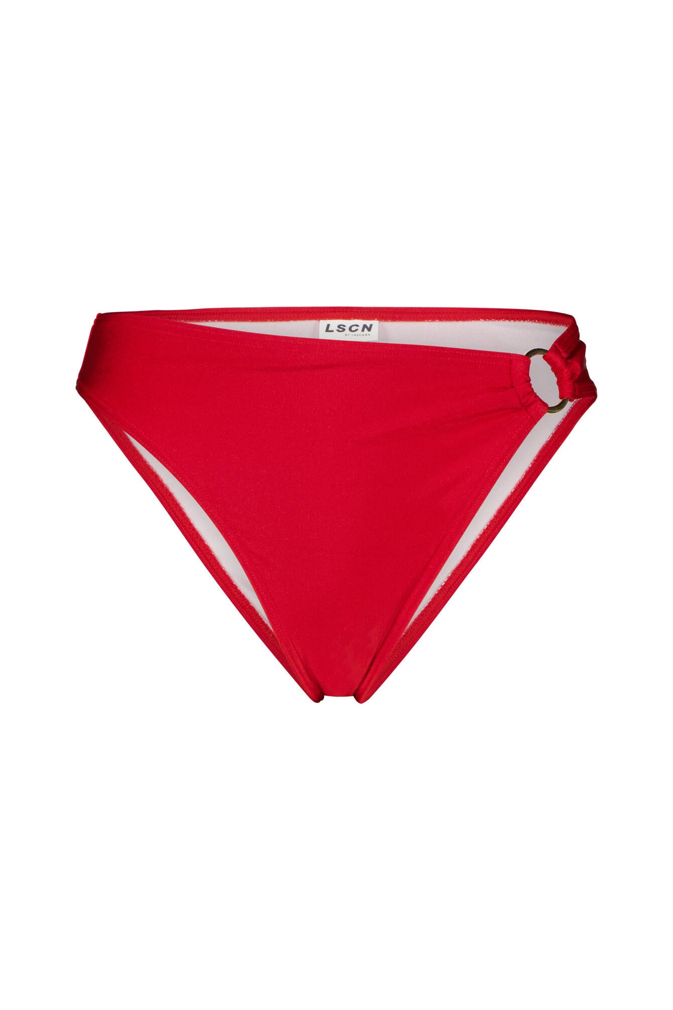 Bikini-Slip mit Highleg-Ring - 28629-cherry-red - Rot