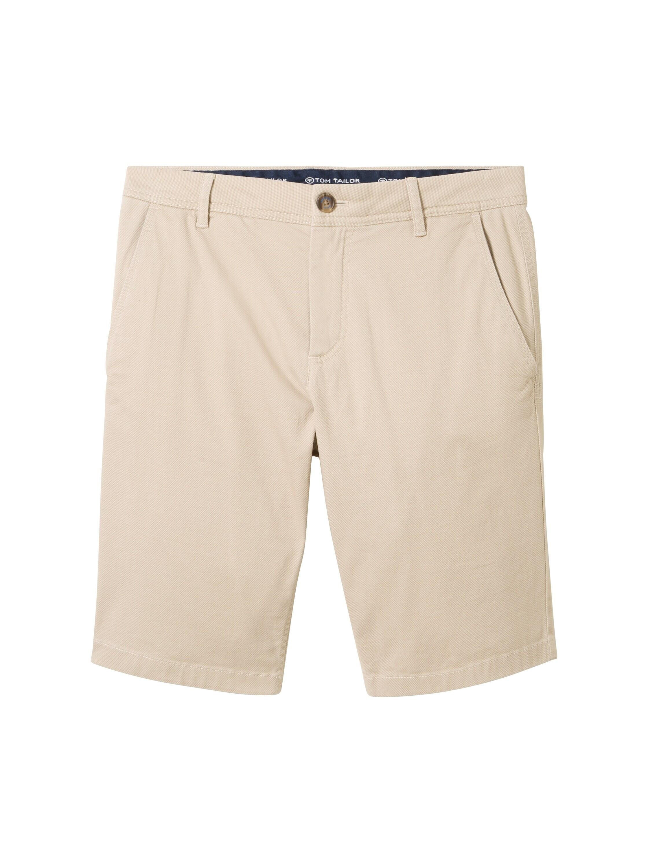 Bermuda Shorts - 34671-beige structure print - Beige