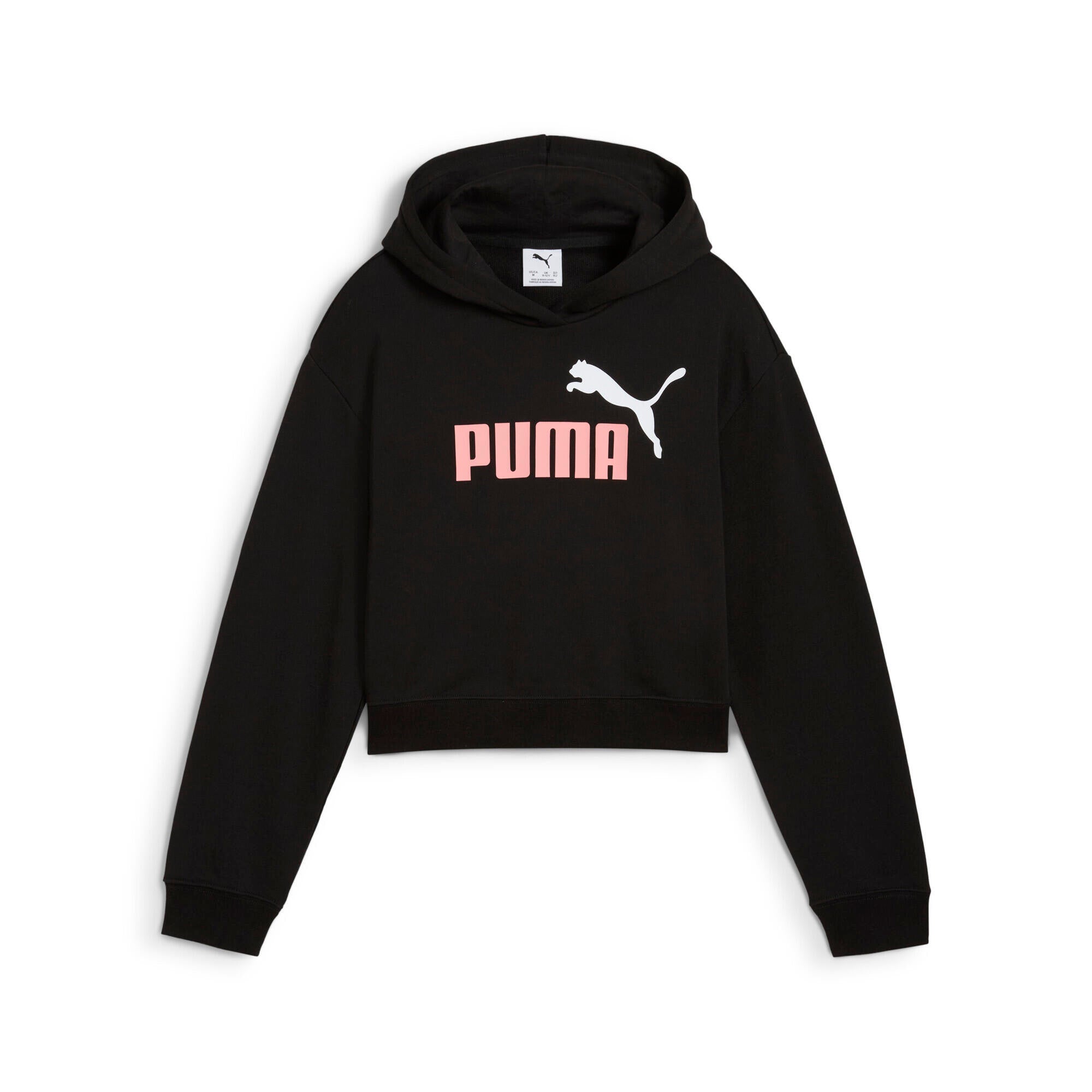 Sweathoodie cropped aus Baumwollmix - 001-PUMA Black - Schwarz