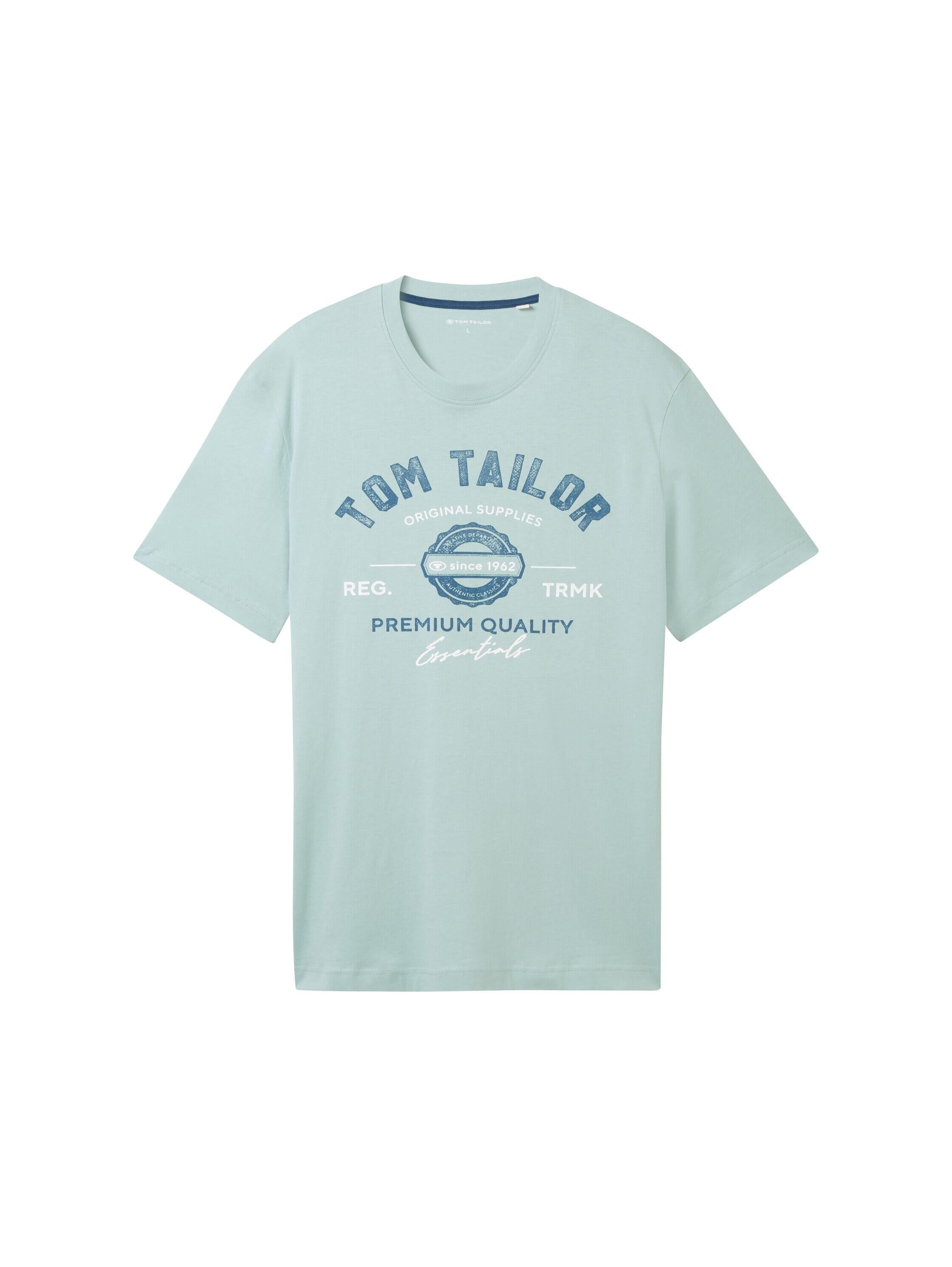 T-Shirt mit Logoprint - 27450-white moss - Türkis