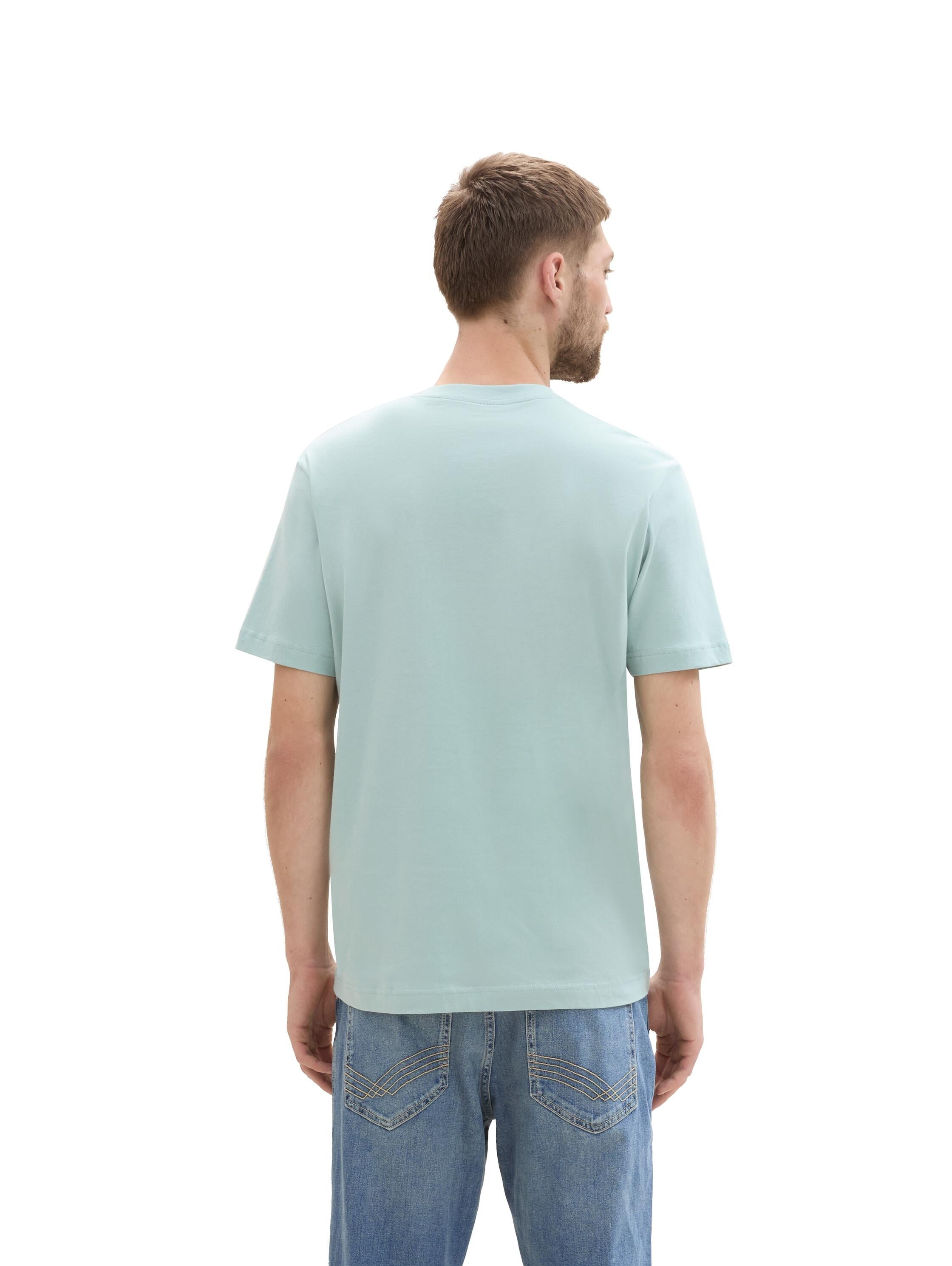T-Shirt mit Logoprint - 27450-white moss - Türkis