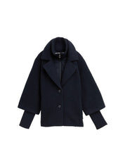 Bouclé-Jacke mit Steppeinsatz - 10668-sky captain blue - Blau