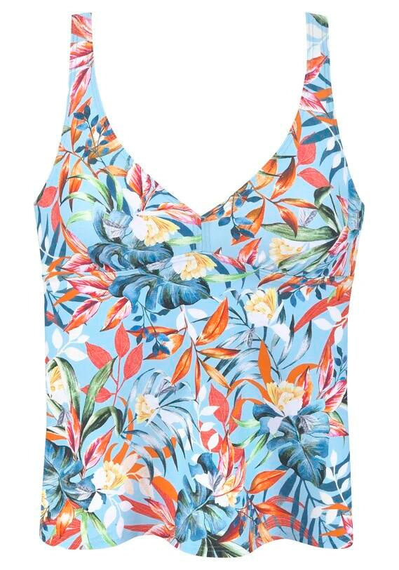 Tankini-Top floral - 20-lt.blue prin - Blau
