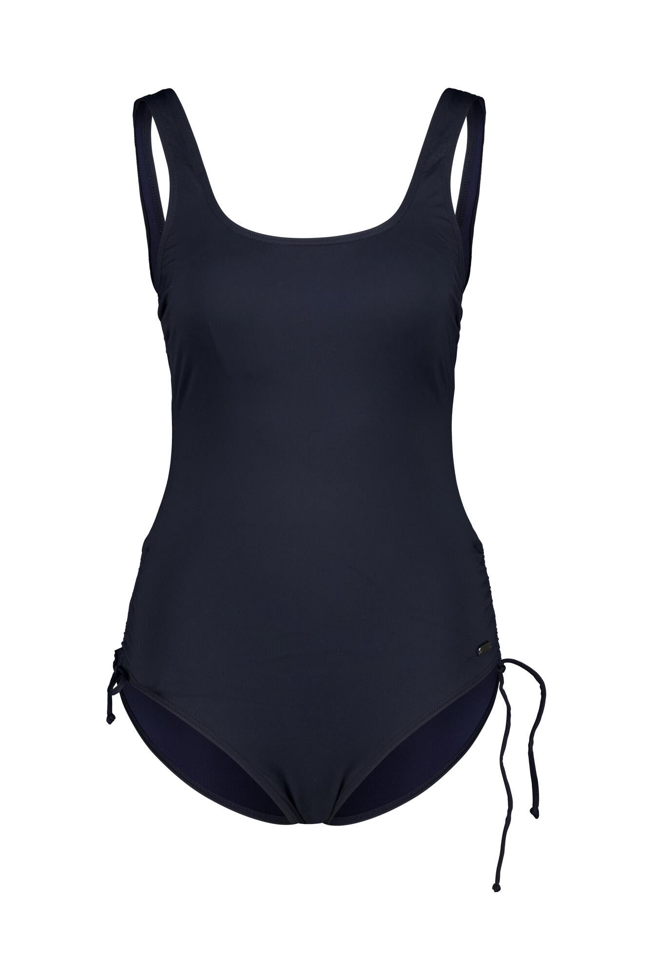 Badeanzug mit Raffung - 24-navy - Blau