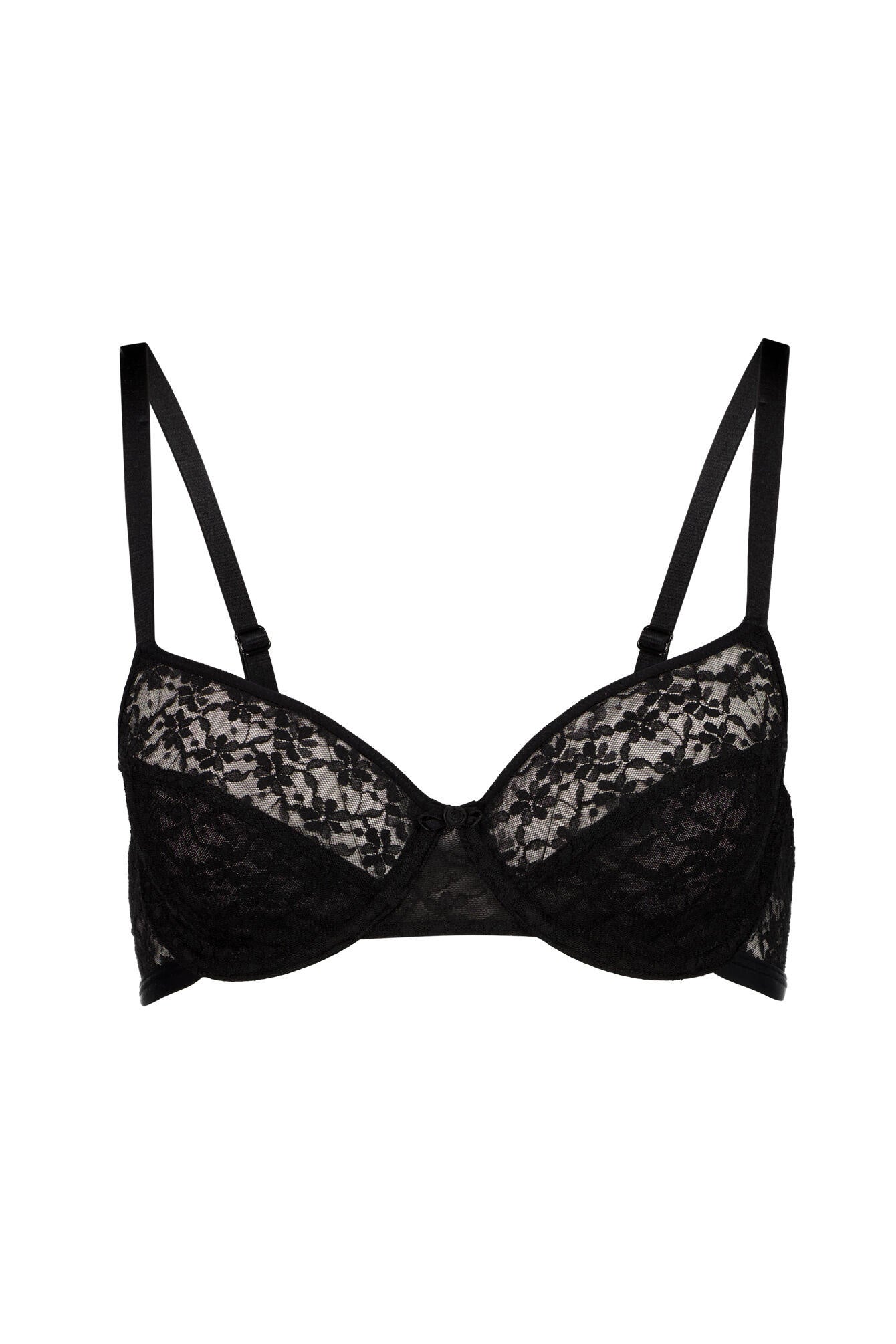Bügel-BH mit Spitze - 4215-black - Schwarz