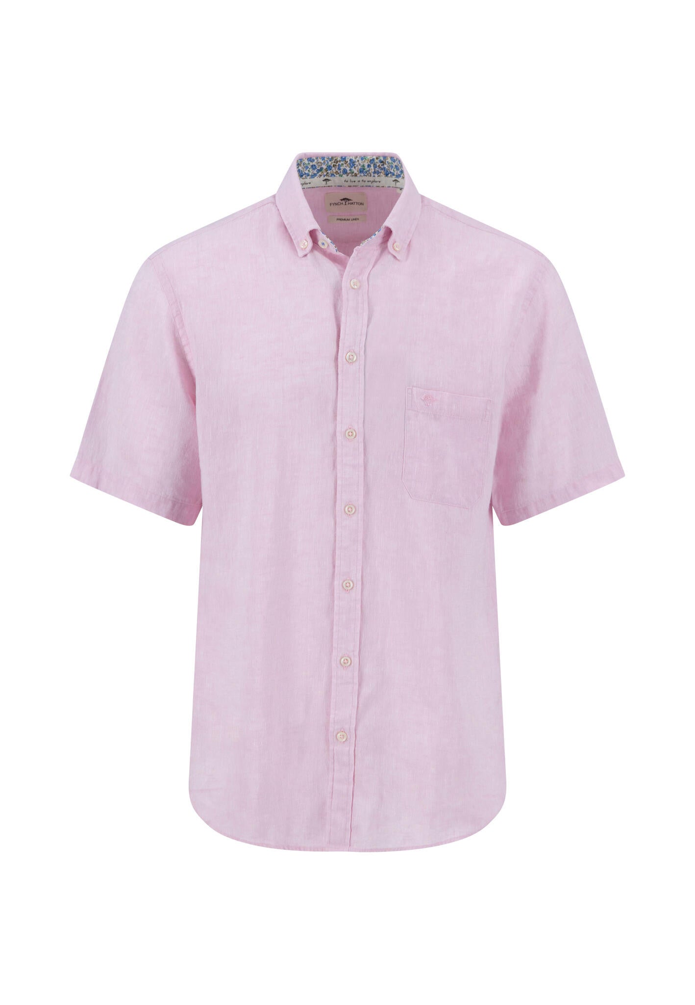 Leinenhemd Regular Fit - 463-light peony - Rosa