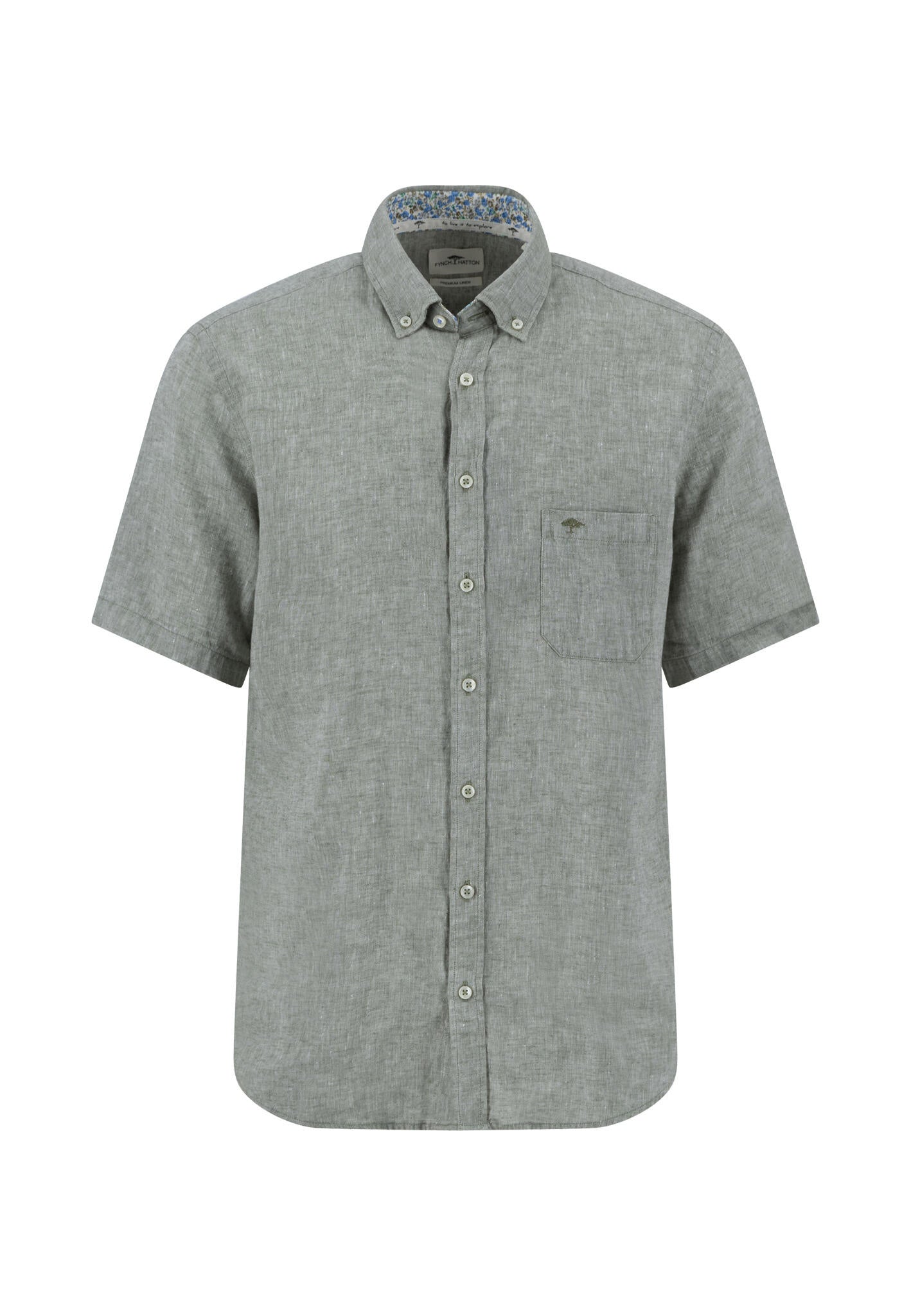 Leinenhemd Regular Fit - 729-olive - Grün