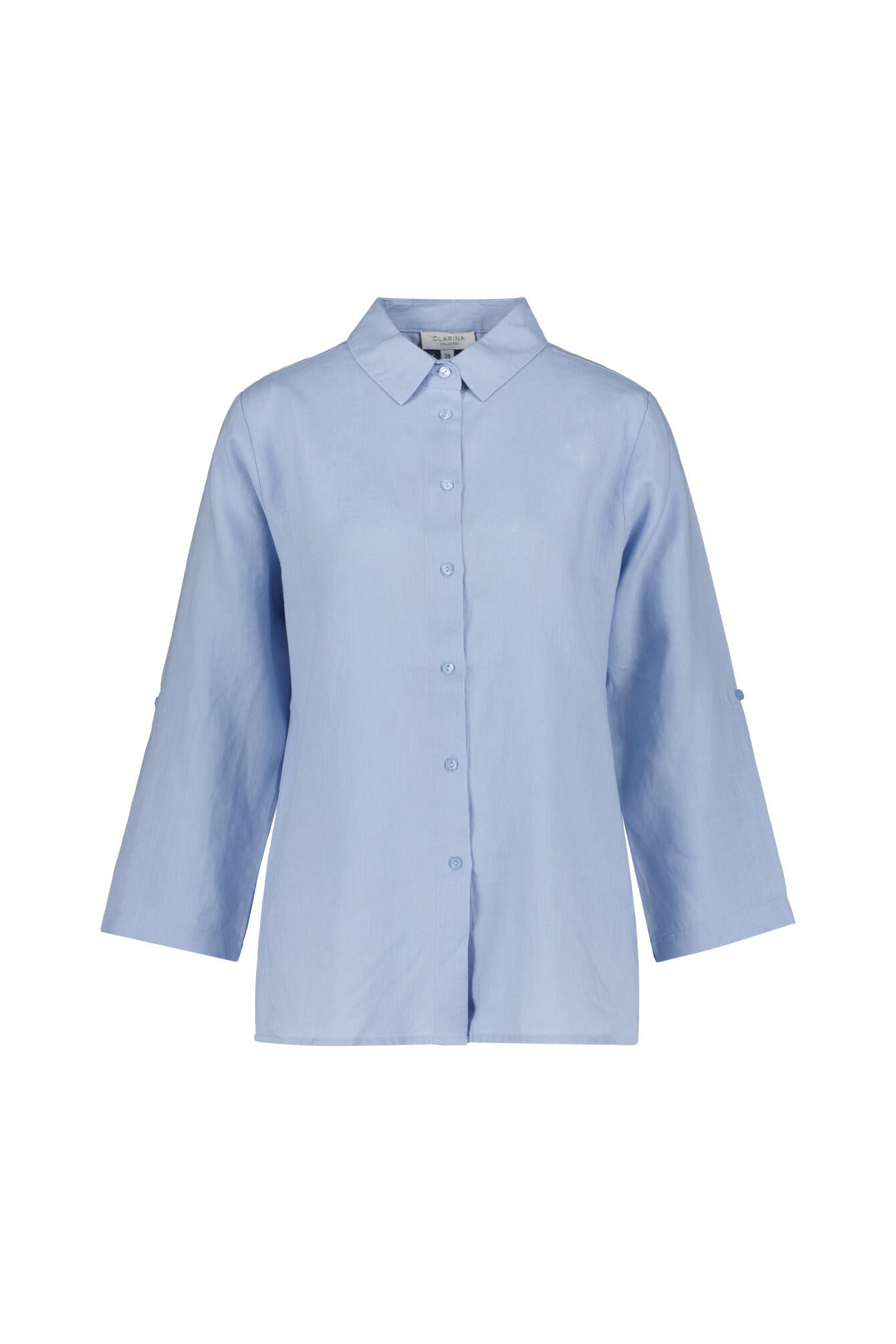 Leinenbluse Regular Fit - 612 BLEU - Blau