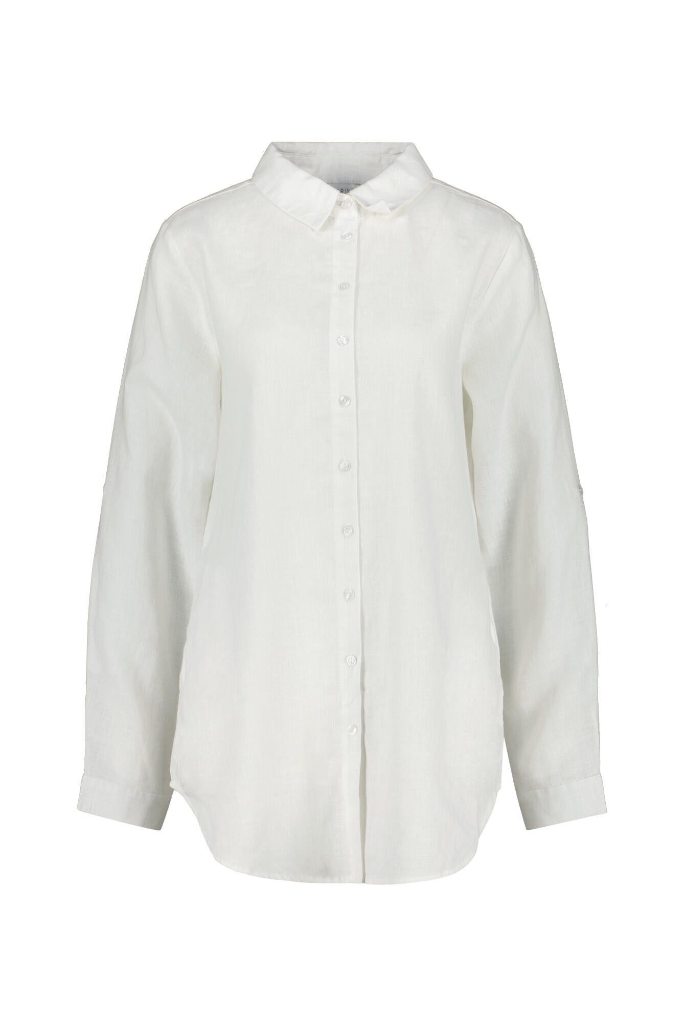 Longbluse aus Leinen - 100 WEISS - Weiß