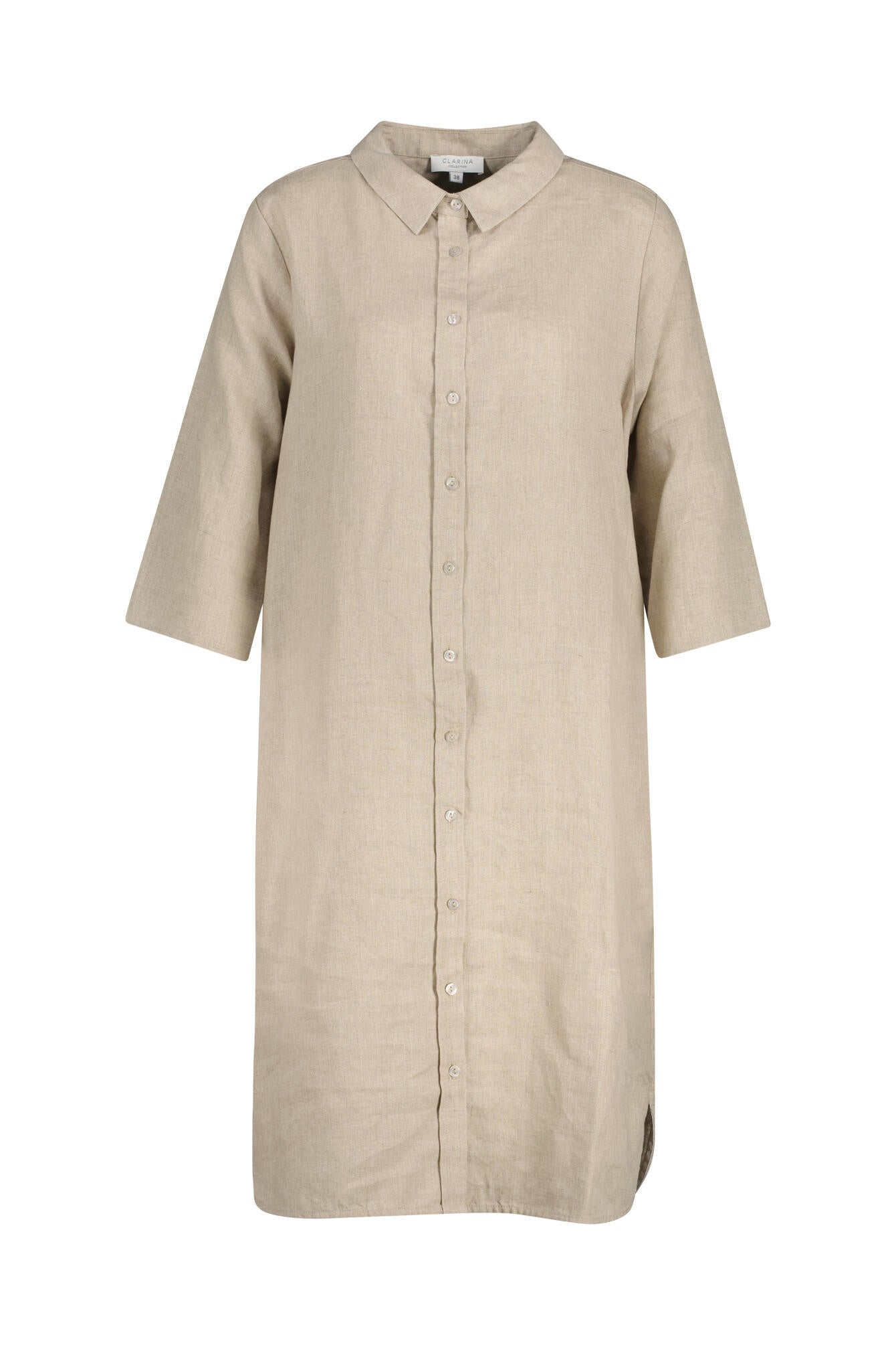 Freizeitkleid Midi aus Leinen - 248 NATUR - Beige