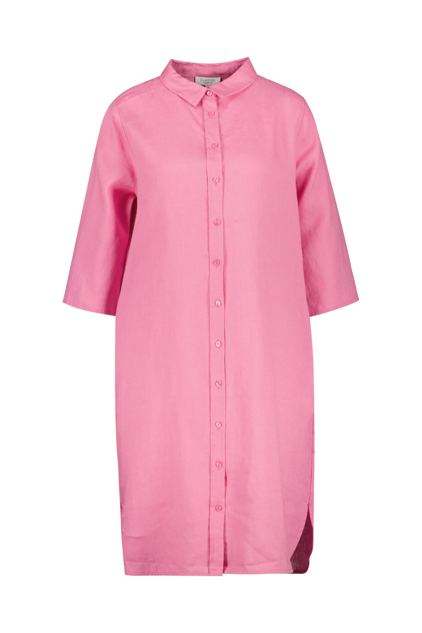 Freizeitkleid Midi aus Leinen - 415 PINK - Rosa