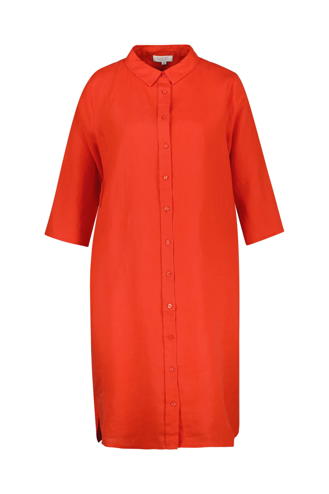 Freizeitkleid Midi aus Leinen - 451 GERANIE - Rot