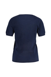 Strick-T-Shirt aus Kaschmir - 615 615 NAVY - Blau