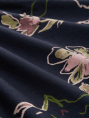 Langarmshirt floral aus Baumwollmix - 38400-big flower design - Blau