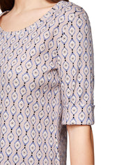 T-Shirt gemustert aus Baumwolle - 702 - Rosa