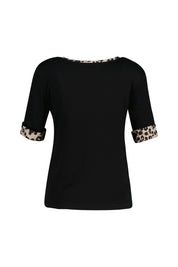 T-Shirt  aus Baumwolle - 900 - Schwarz