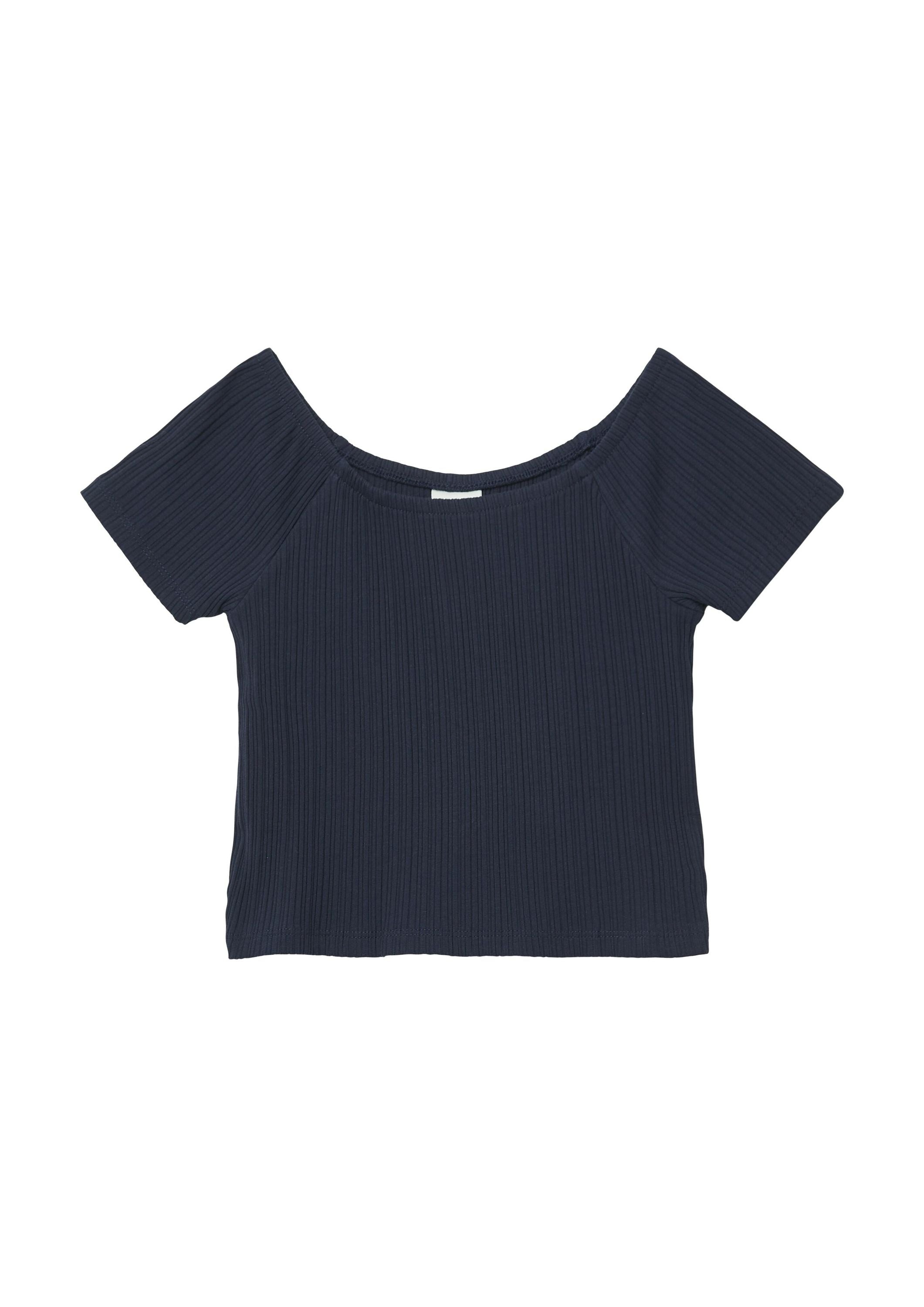 T-Shirt gerippt aus Baumwolle - 5952-BLUE - Blau