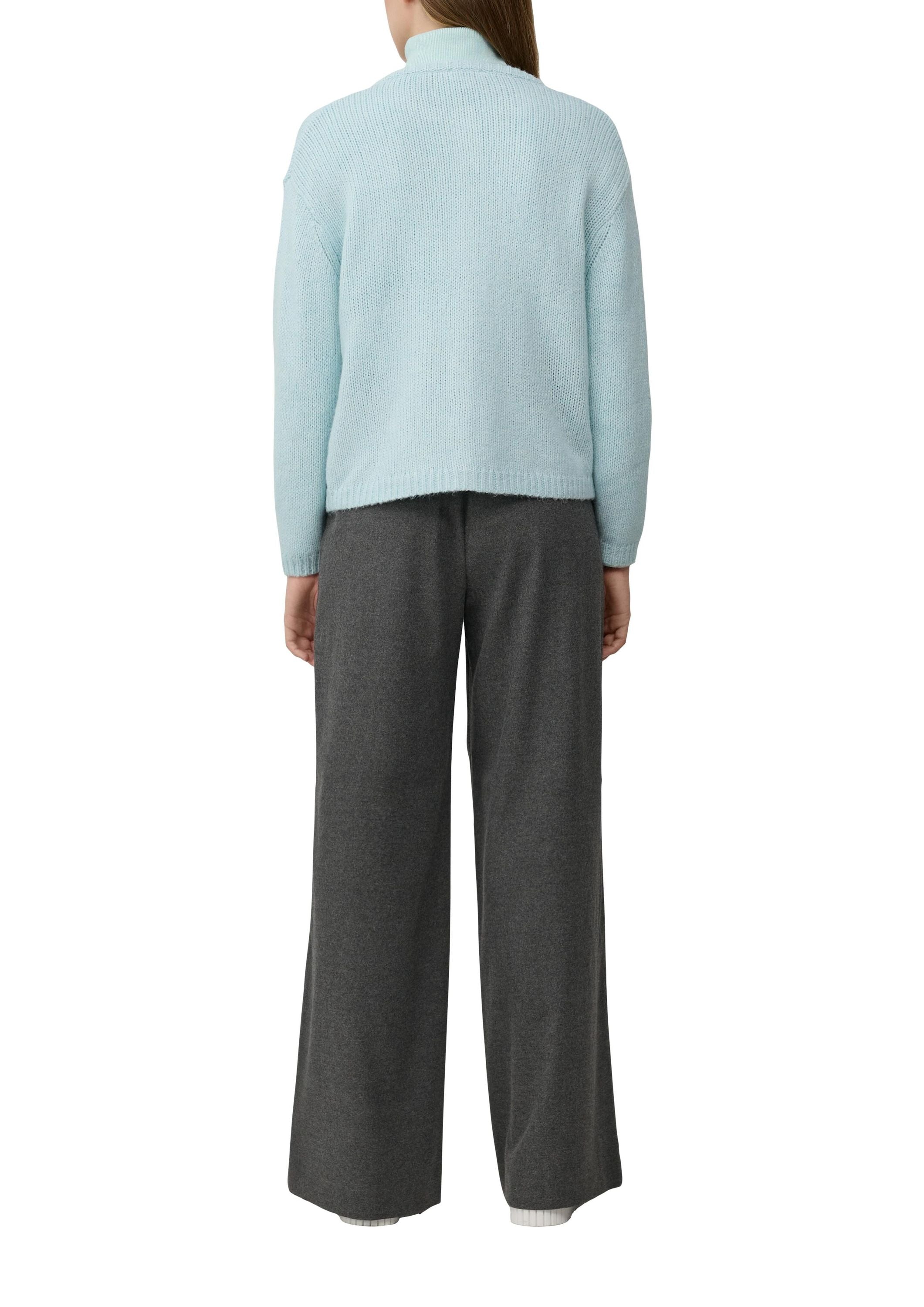 Strickjacke mit Rundhalsausschnitt - 6439-BLUE GREEN - Blau