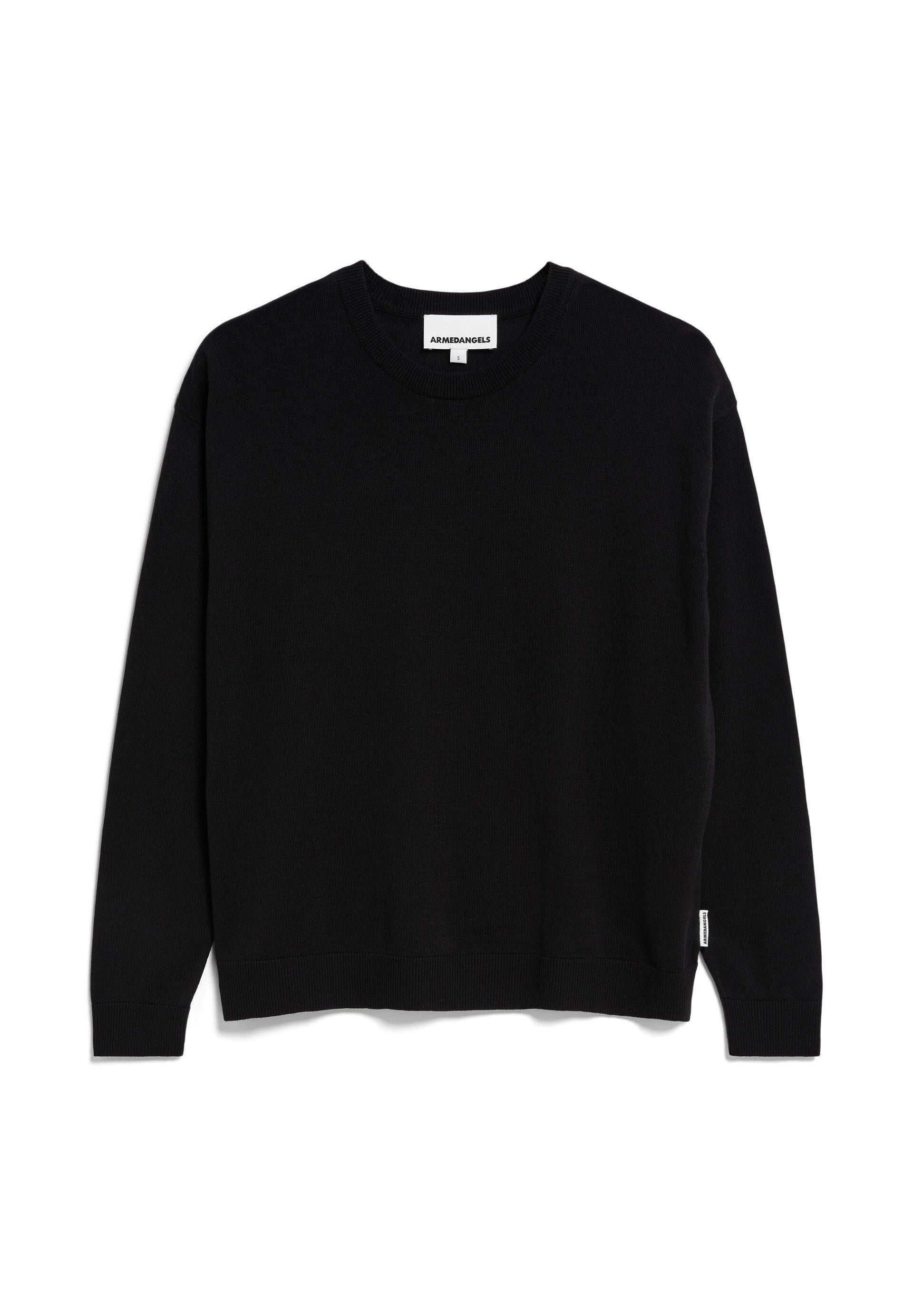 Strickpullover aus Bio-Baumwollmix - 105-black - Schwarz
