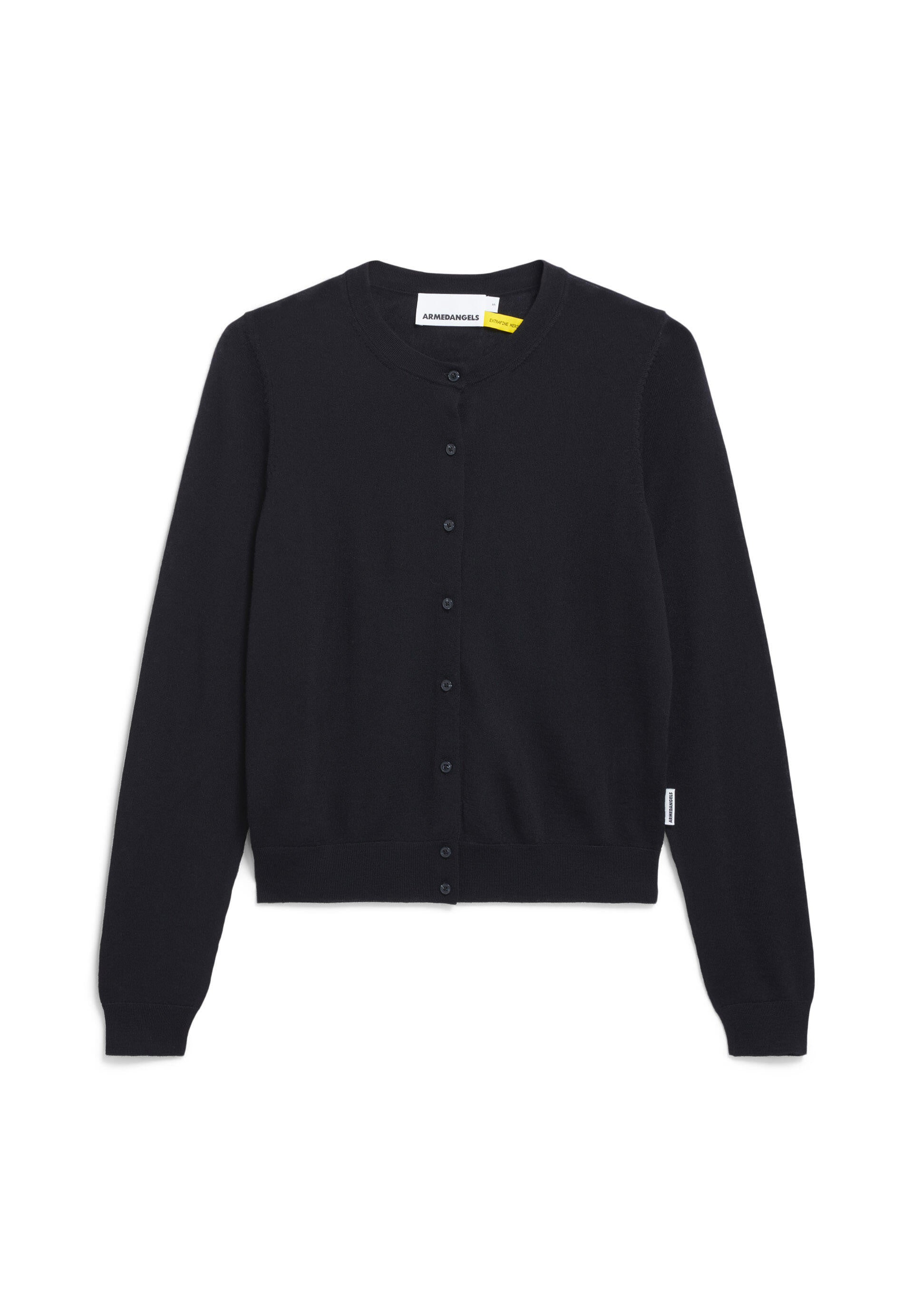 Strickcardigan OPHALIAA aus Bio-Wolle - 105-black - Schwarz