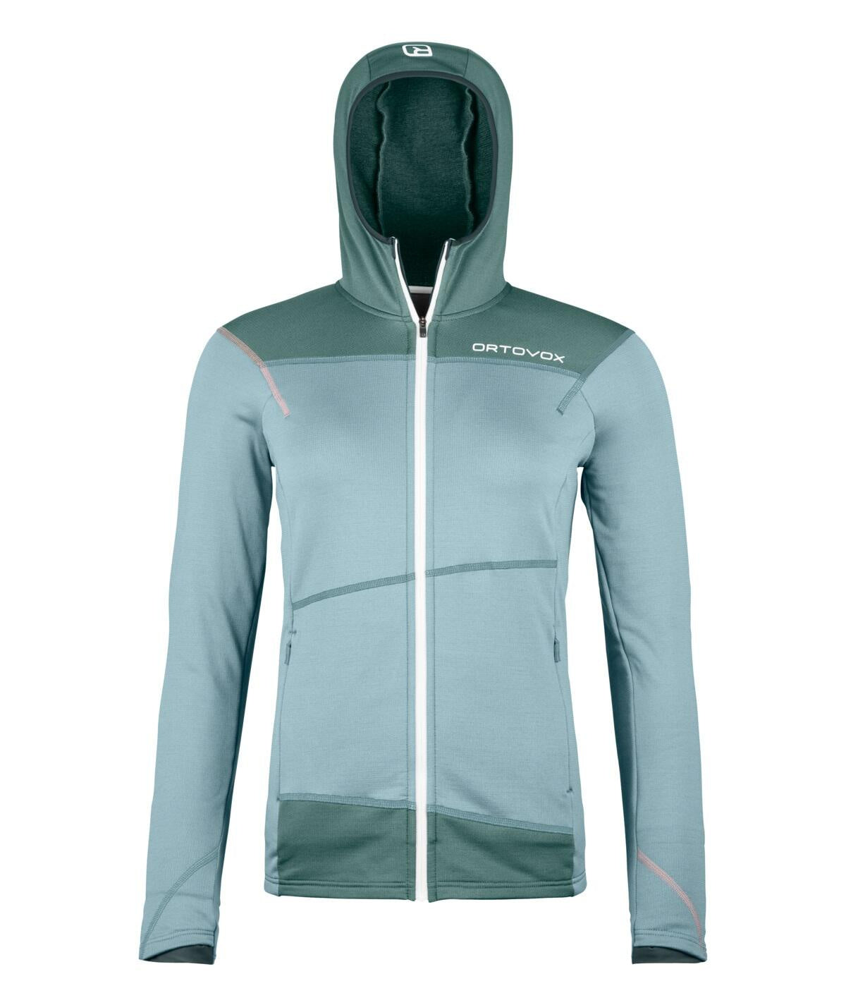 Fleecejacke mit Kapuze - 87301-glacier grey - Türkis