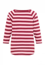Langarmshirt CELIN aus Baumwollmix - 093-Ruby + Shell Pink Stripe - Violett