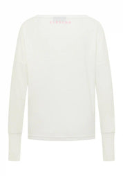 Langarmshirt IRUNA aus Baumwollmix - 16613-Cloud White_multi color - Weiß