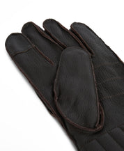 Lederhandschuhe mit Fake Fur - BR12-Brown - Braun