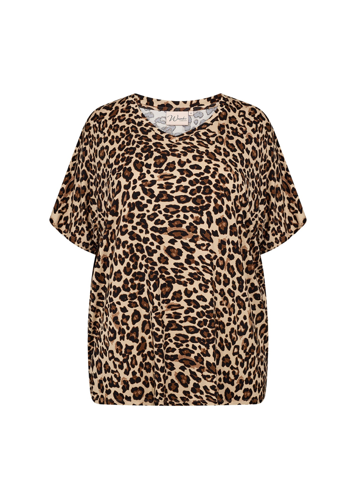 T-Shirt MARIA im Leoprint - 8008C-SAND COMBI - Beige