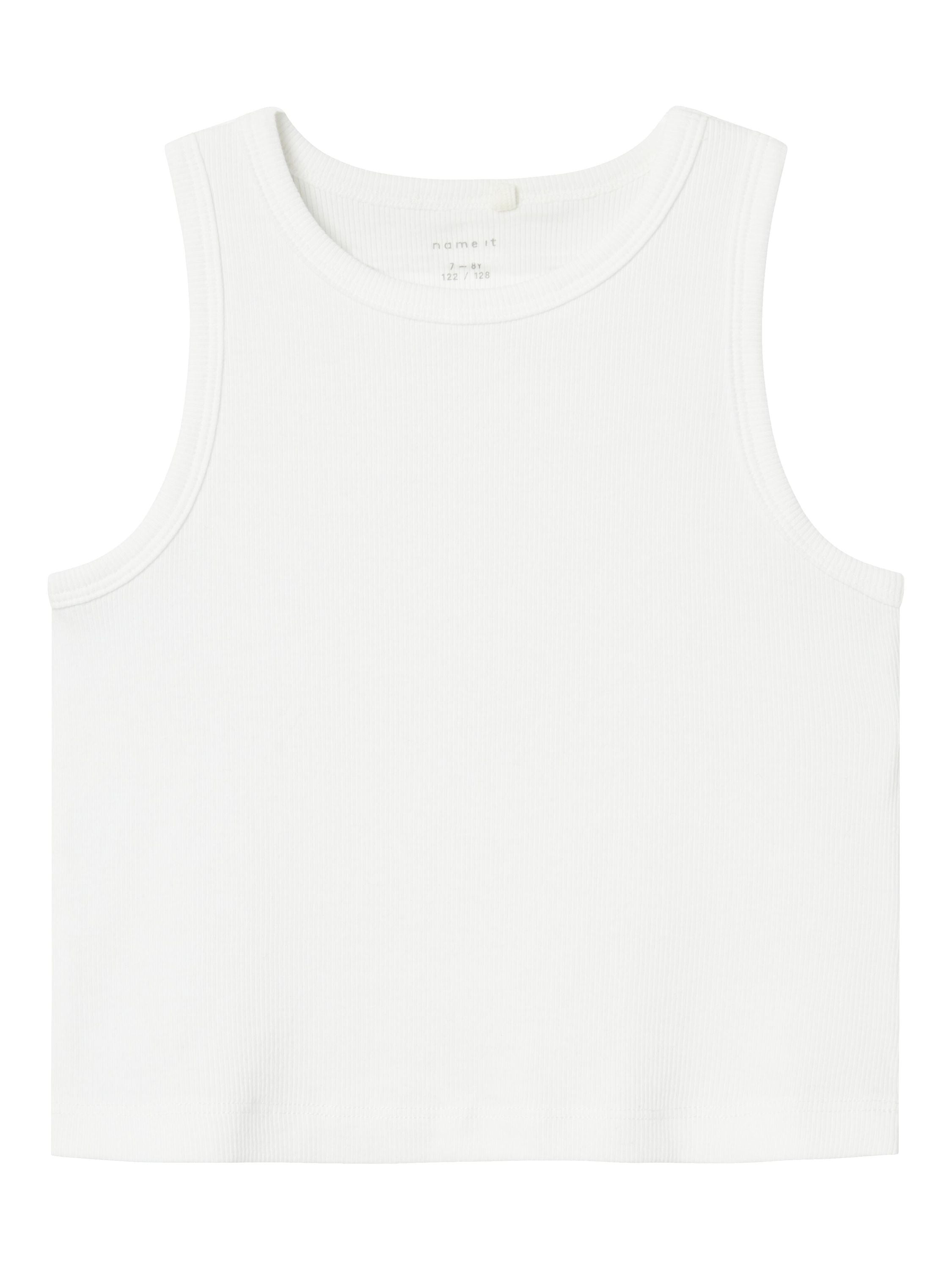 Top aus gerippter Baumwolle - Bright White - Weiß