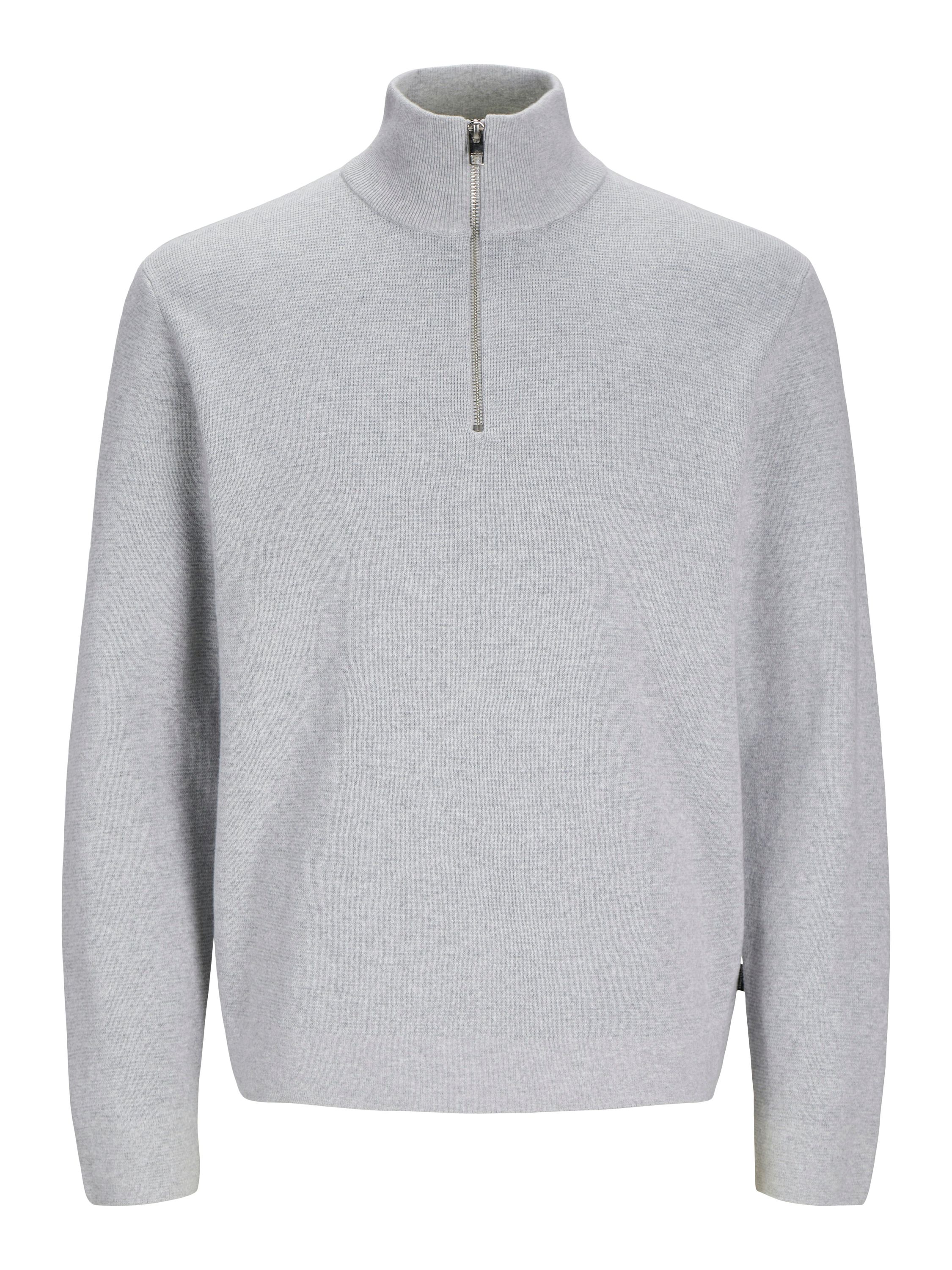 Strickjacke aus Baumwolle - Light Grey Melange - Grau