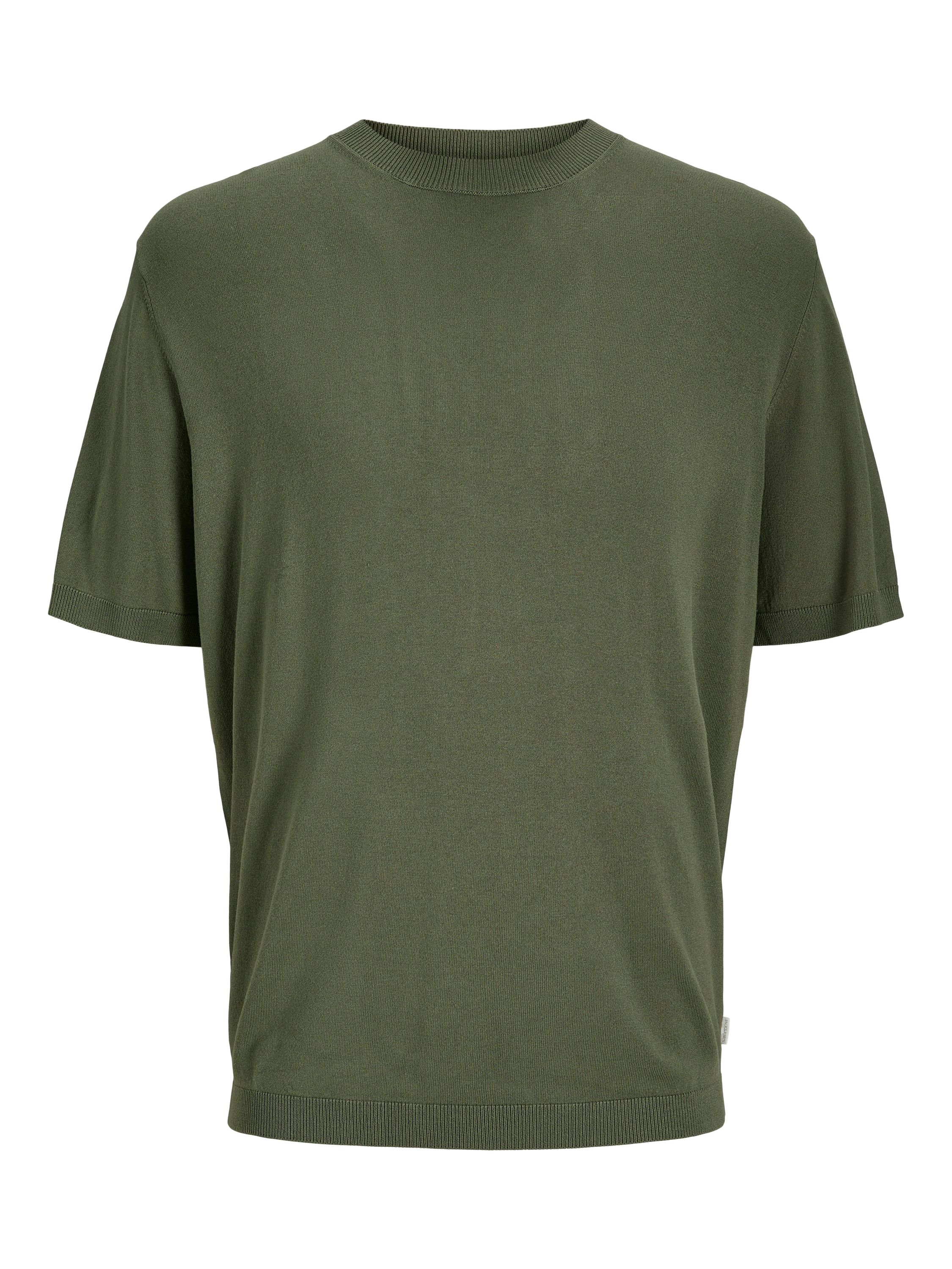 Strick-T-Shirt aus Viskosemix - Four Leaf Clover - Grün