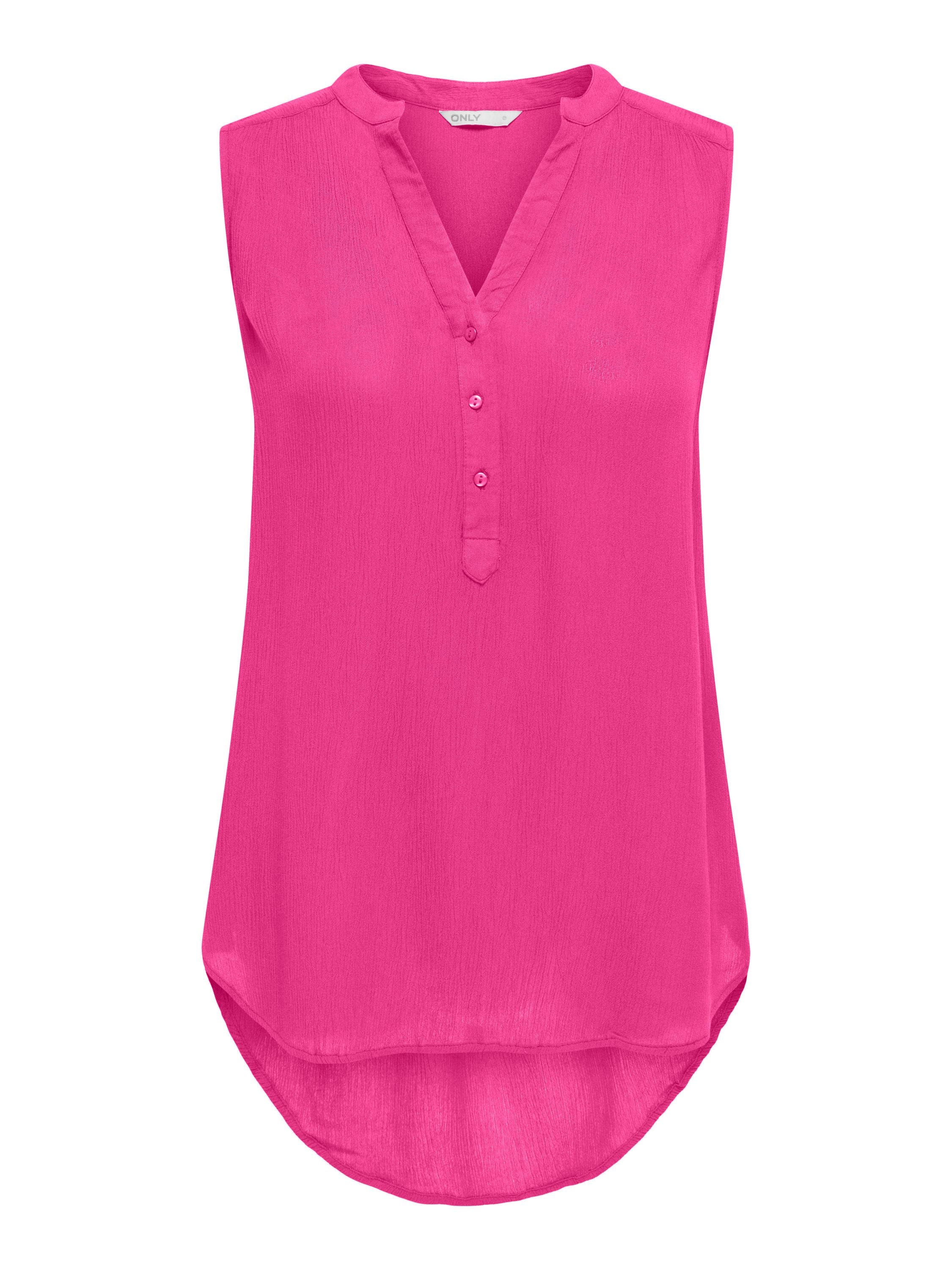 Bluse ärmellos aus Viskose - Fuchsia Fedora - Pink