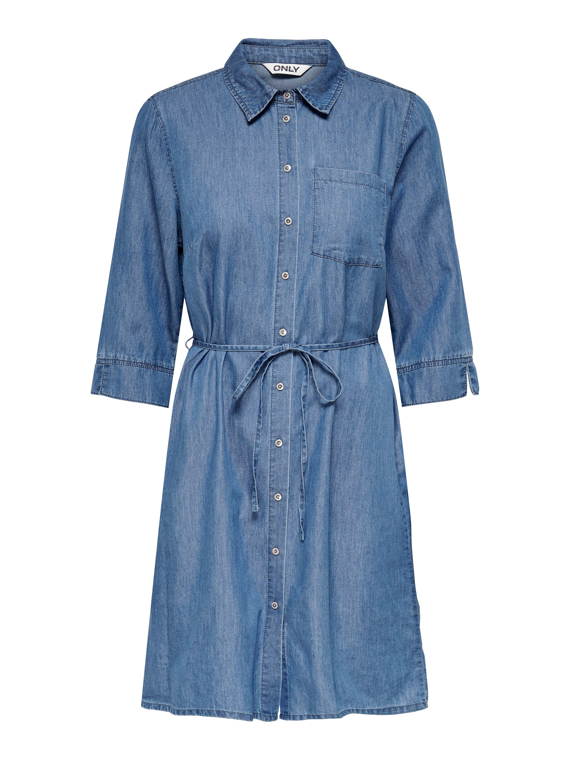 Jeanskleid Midi - Medium Blue Denim - Blau