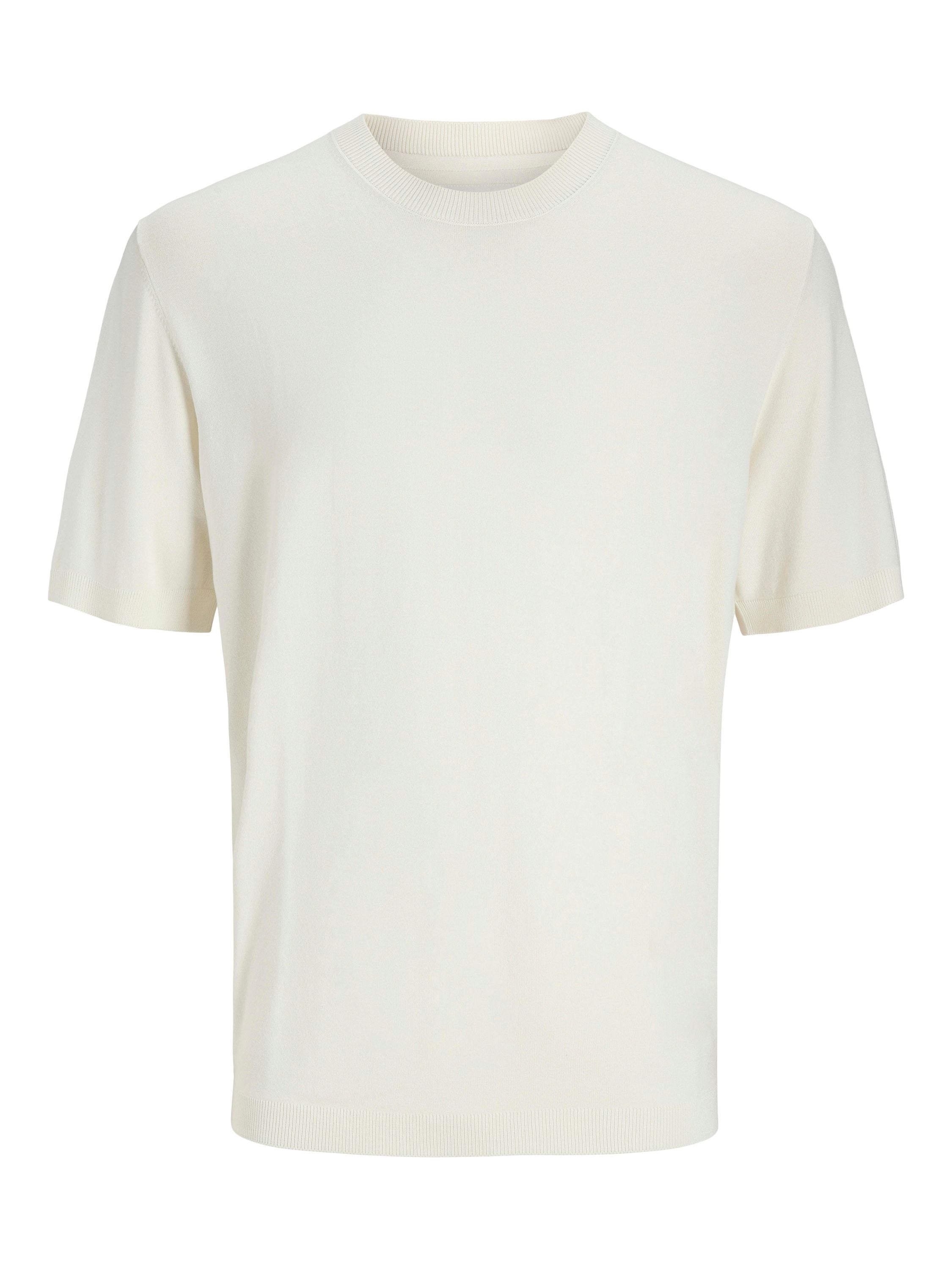 Strick-T-Shirt aus Viskosemix - Cloud Dancer - Weiß
